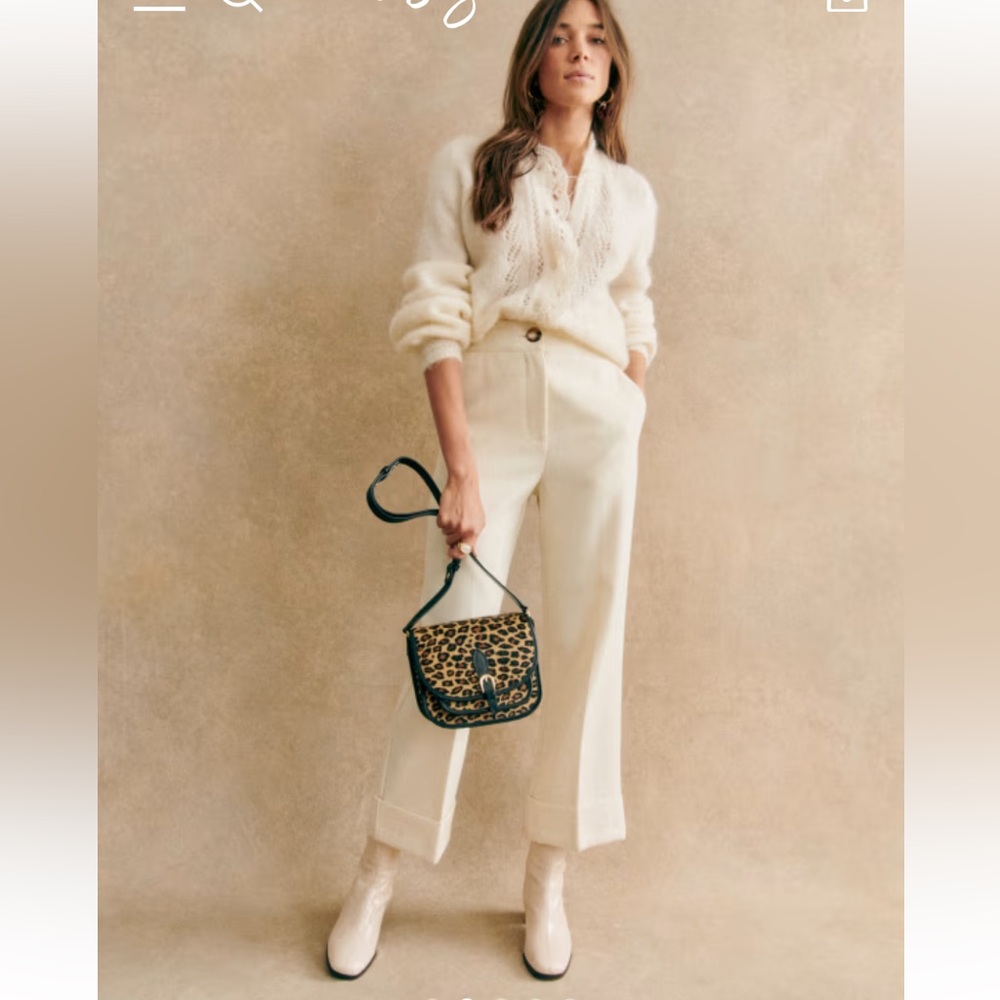 Sezane Cream Ankle Pants